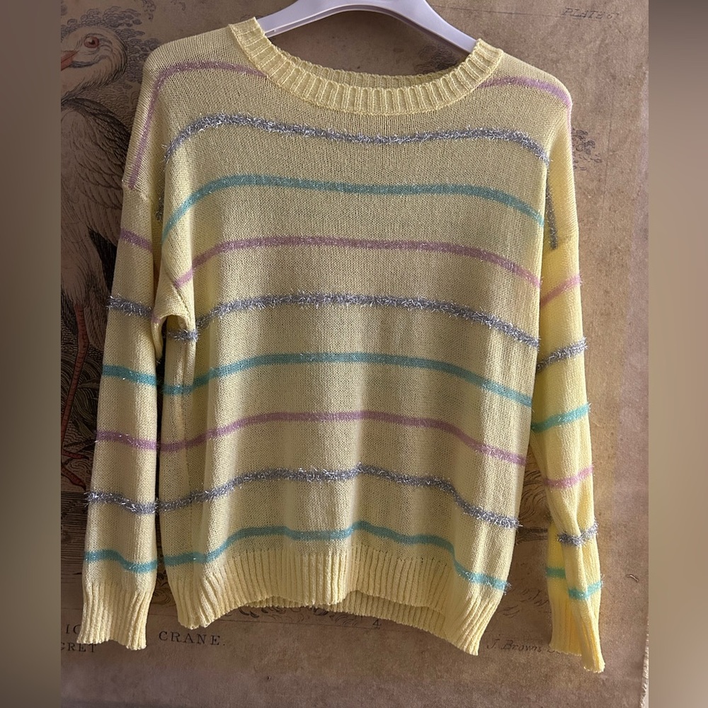 * Boutique Brand Lamer & Co Lightweight Sweater Tinsel Oversized S M L *